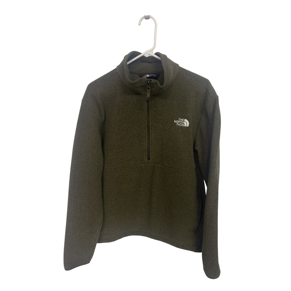 The North Face Mens TKA 100 Glacier Quarter Zip Fleece Pullover Olive Green M